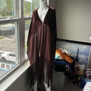 NWOT FREE PEOPLE VELVET DREAMS SHAWL COVER UP TOP SIZE ONE SIZE MSRP $98.00